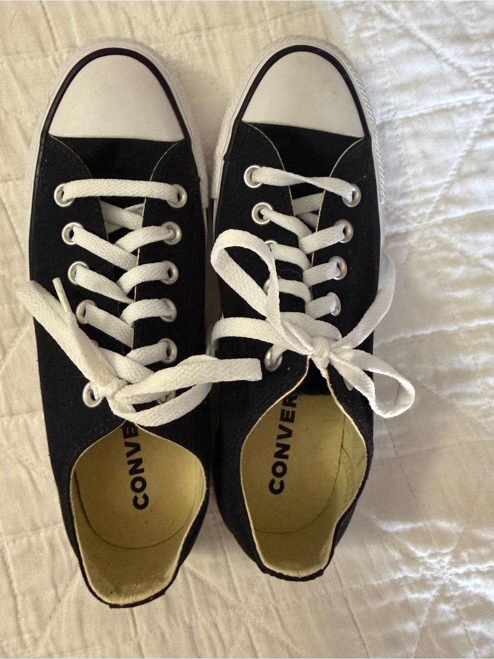 NWOT Converse Black and White Low Top Sneakers-Size 7 - Picture 4 of 7